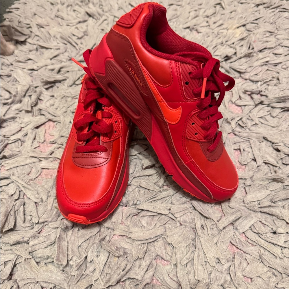 Red Nike Air Max Athletic Sneakers